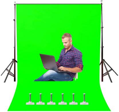 NEELITE Green Screen Background Photo Video Studio Backdrop 8x12 for YouTube Videos Live Gaming Online Teaching Animated Videos Made in India Reflector