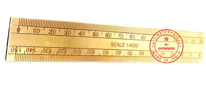 M I Enterprises Patwari Brass Scale With Permanent Engraving marking Ruler