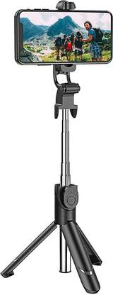 ULTADOR New Selfie Stick XT-02 with Bluetooth Remote and Tripod Stand,3-in-1 Multifunctional Selfie Stick with Tripod Stand for Making Vlog Videos,YouTube,Instagram,Facebook,Online-Class for All Smartphone Wireless Remote |Rotation Head and 360°rotatable Phone Holder for Vlogging, Video Shooting, YouTube etc Compatible with All Mobile Phones Wireless Remote for All Smartphones | Black Wireless Remote and Tripod Stand | 360 Degree Rotation Selfie Stick | 3-in-1 Multifunctional Selfie Stick with Tripod Stand Compatible with All Phone Wireless Bluetooth Selfie Stick Cum Tripod for All Smartphones - Black Aluminium Rod Monopod Lightweight Detachable Remote Shutter Compatible iPhone & Androids Selfie Stick Cum Tripod for All Smartphones Tripod with mobile Selfie stick Stand for Make Videos on ,MX Taka Tak, Vigo Video,YouTube ,instagram ,online class, Fits all smartphones Strong and Durable Tripod/Portable and Extendable body Selfie stick Bluetooth Selfie Stick
