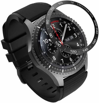 JDE Samsung Galaxy Watch 46mm / Galaxy Gear S3 Frontier & Classic Bezel Ring Adhesive Cover Anti Scratch Stainless Steel Protection Smart Watch Strap