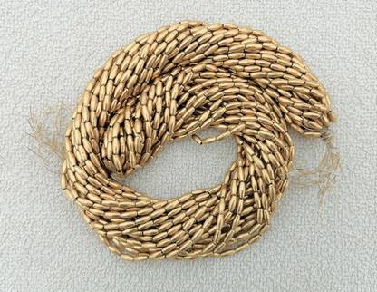 Fanaa Fashion Rice Bead Bunch Antique Gold for Aari Embroidery Maggam / Jewellery Making Work - 20 Strings (Each 40cm)