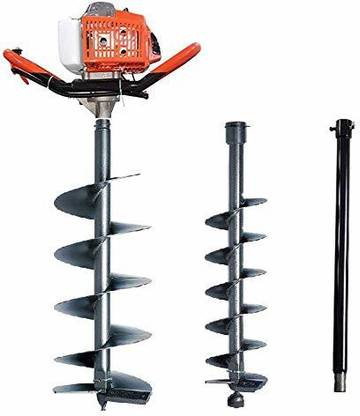FARMIC 63cc Heavy Duty Petrol Operated Earth Auger/Post Hole Digger with 2 Different Types Bit/Driller & Extension Pipe Auger Drill