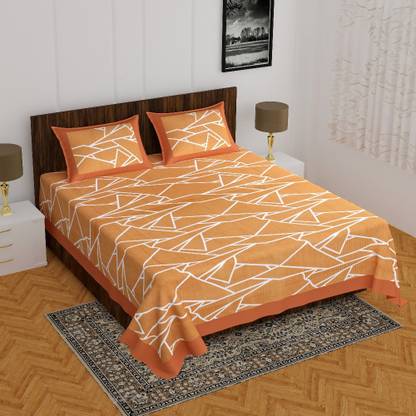 kashyap creation 151 TC Cotton Double Geometric Flat Bedsheet