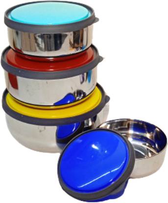 ALSAAS Stainless Steel Cereal Bowl Steel Storage Bowl set of 4 for use Food Storage, Serving, Mixing, Lunch Box Disposable