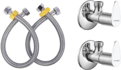 Alturas Jazz Angle Valve with 24 Inch Connection Pipe for bathroom, geyser connection and washbasin connection (pack of-2) Faucet Set