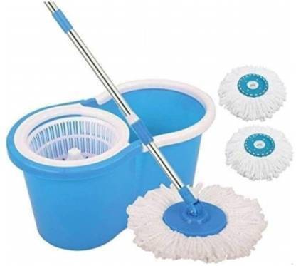 kv hub Classic Stander-ed Magic Spin Cleaning Bucket Mop with 2 Refills Mop Set, Duster, Bucket, Mop, Cleaning Wipe Bucket, Mop Set, Mop Refill Bucket, Duster, Mop, Mop Refill, Mop Set, Cleaning Wipe, Tub