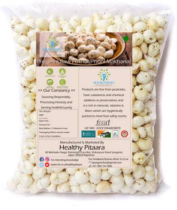 Healthy Pitaara Organic Raw Fox Nut (Phool Makhana) Fox Nut