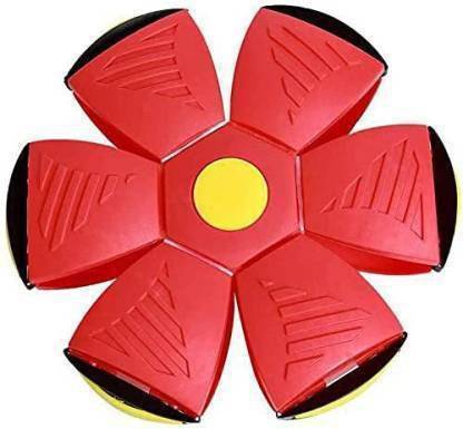 Hurray Toys UFO Deformation Magic Ball with Light, Flying Freesbie ball- Red