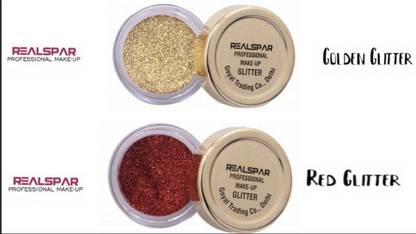 REALSPAR GOLDEN AND RED GLITTER PACK OF 2