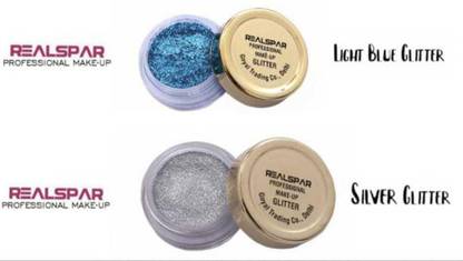REALSPAR LIGHT BLUE AND SILVER GLITTER PACK OF 2