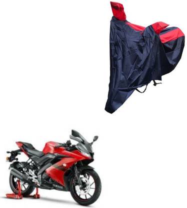 Oshotto Waterproof Two Wheeler Cover for Yamaha Dust and Water Proof Double Mirror Pocket Taffeta Bike Body Cover Compatible with Yamaha YZF R3