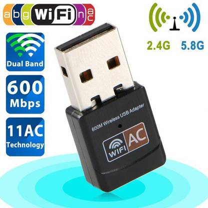 Trustify USB 5G WiFi Adapter, 600Mbps Dual Band 2.4/5Ghz Wireless Network External Receiver USB Adapter