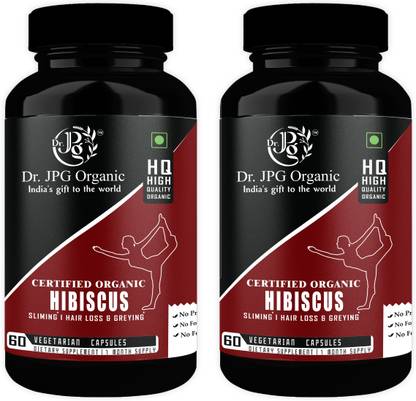 Dr. JPG Organic Hibiscus Capsules An Antioxidant For Hair Loss & Graying 120 Veg. Capsules