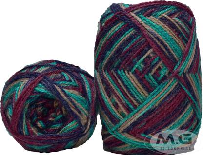 KNIT KING G-Ball Teal Mix (300 gm) Wool Ball Hand knitting wool / Art Craft soft fingering crochet hook yarn, needle knitting yarn thread dyed N SM-W SM-X SM-YN
