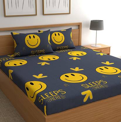 Flipkart SmartBuy Polycotton Double Flat 120 TC Printed Bedsheet