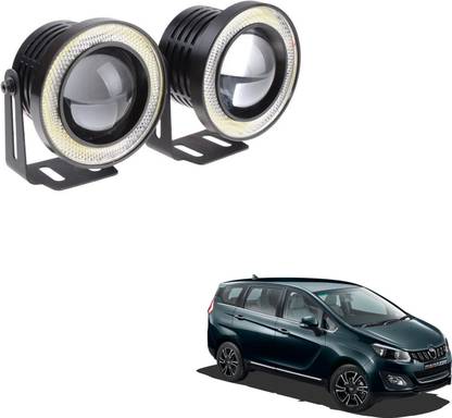 AuTO ADDiCT Car Fog Angel Lights 3.5" High Power Led Projector Fog Light Cob with White Angel Eye Ring 15W,Set of 2 For Mahindra Marazzo Car Fancy Lights
