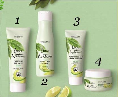 Oriflame LOVE NATURE PURIFYING DAILY FACE CARE KIT (4 ITEMS IN A SET)