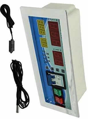 TM&W Digital Thermostat Temperature Humidity Controller for Incubator/Poultry with Sensor and AC 220V Adjustable (XM18D control panel) Egg Incubator