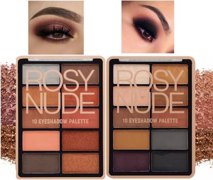 ENYO Rosy Nude and Natural 10 Color Mini Eyeshadow Palette (SHADE-02 & 03) 48.6 g