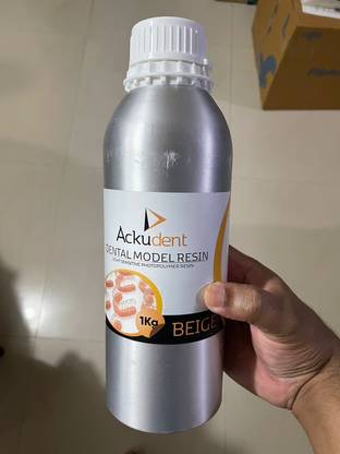 Ackudent Dental Model Resin Yellow Ink Bottle