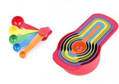 Porquepine 1020 Combo 11 pcs Colourfull Measuring spoon Kitchen Tool Set Measuring Cup Set