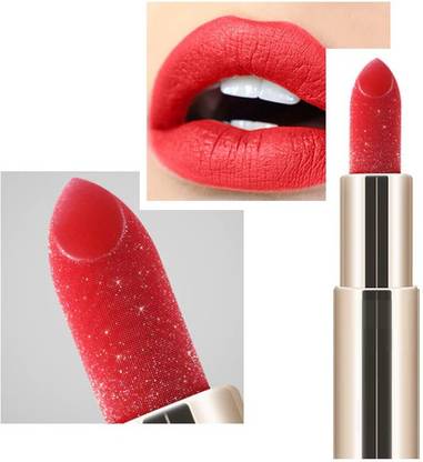 YAWI Shimmery Sparkly 3D Magical Metallic Glitter Hot Red Lipstick