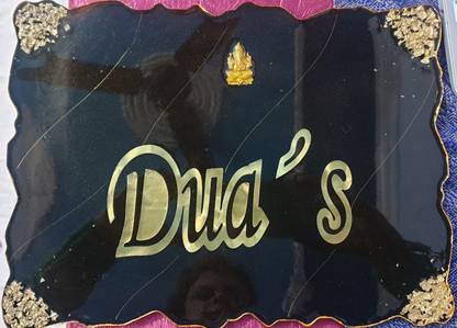 aarohi creations Polyresin BLACK AND GOLDEN Name Plate