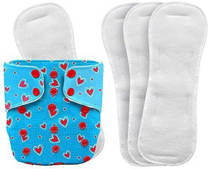 BECKER bunny Free Size Cloth Diaper with Inserts for Babies (0 - 3 Years) - Reusable Diaper for Newborn & Adjustable upto 3+ Years