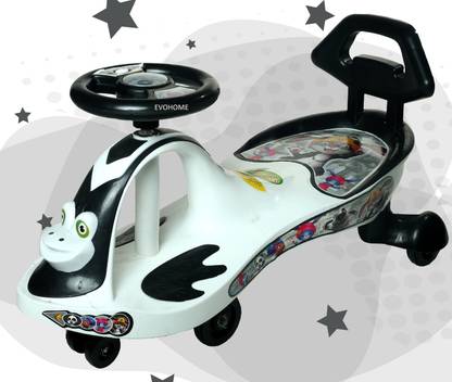 EVOSHINE Swing Car Frogi Magic Car Kids Car Ride On for Kids Toys with Music and Lights for Boys/Girls Ride-On Back Rest Toy Car