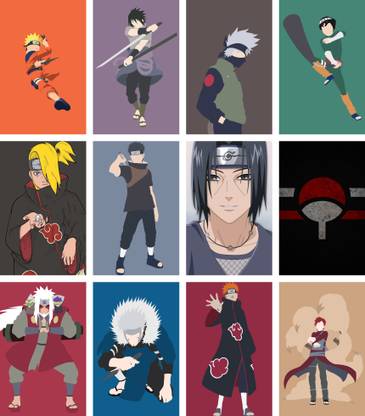 naruto wall poster anime poster sasuke itachi kakashi pain jiraya and minato wall posters 12x18 inch multicolor paper print animation cartoons posters in india buy art film design movie