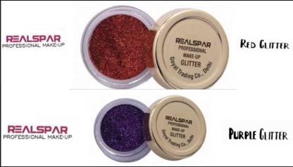 REALSPAR RED AND PURPLE GLITTER PACK OF 2