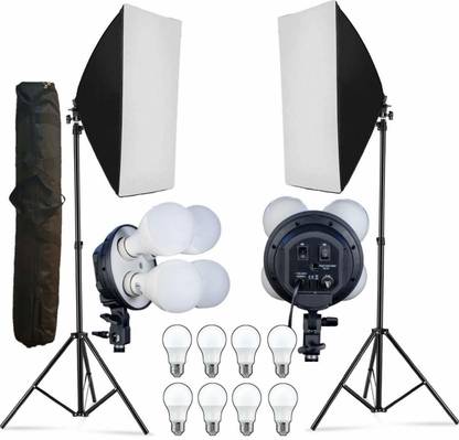 Hiffin Soft Led Still & Video Light Softbox Double Kit with AC Power for YouTube Videos Shooting, Videography, Portrait, Product Photography Square Softbox
