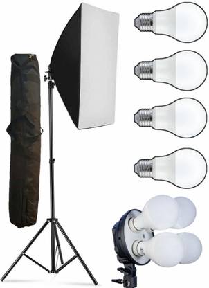 Hiffin ® PRO Quadlux Mark II Soft Led Still & Video Light Softbox Single Kit Black Reflector Umbrella