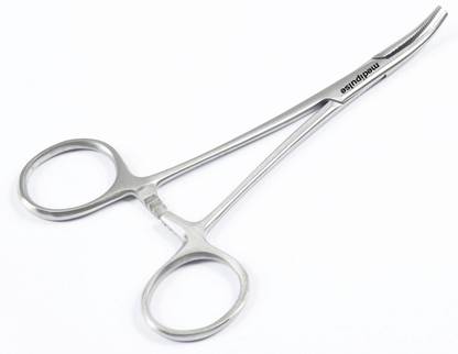 Medipulse Mosquito Forceps Artery Forceps Curved Surgical Instrument Stainless Steel 4" 5" 6" 8" (Pack of 1 Pc) (5") Utility Forceps