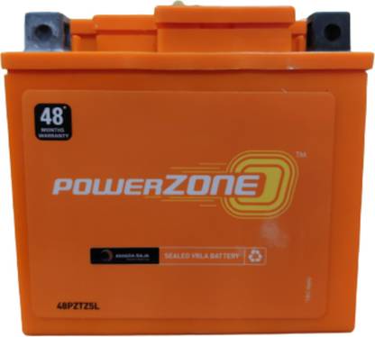 पॉवरज़ोन 48PZTZ5L SEALED VRLA 2 WHEELER BATTERY 4 Ah बाइक के लिए बैटरी