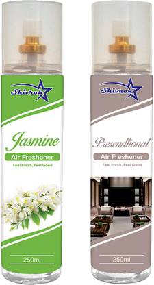 SHIVROH STAR Jasmine, Eucalyptus Spray JASMINE & PRESENDTIONAL Air Freshener, Room Freshener, Car Freshener 250ml Spray SVRS-JASMPRDL-250ML Each - Pack of 2