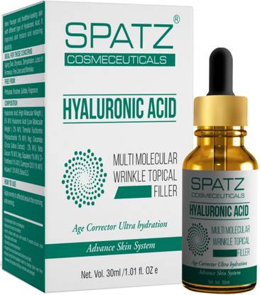 spatz Hyaluronic Acid | Multi molecular Wrinkle Topical Filler | Age corrector Ultra Hydration | Advance Skin System (30ml)