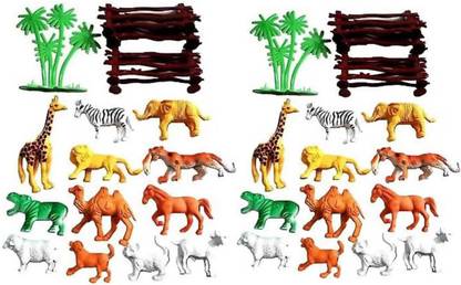 imtion 2 Packet ( 12 + 12 = 24 Pcs Animals Set for Kids, Different Zoo Wild Jungle Animal Toys, Animal Zoo Set for Kids