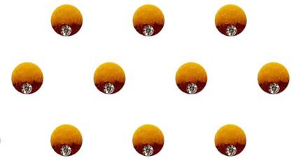 Comet Busters Yellow Brown Shaded Ombre Bindis With Silver Stone (6mm) (BV1264) Forehead Multicolor Bindis