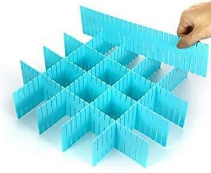V Creation Drawer Divider Organizers, DIY Plastic Grid, Plastic Adjustable Drawer Dividers, Household Storage Pack of 6 Multi-color Drawer Divider