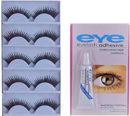 AVEU 5 Pieces False Eyelash With 1Piece Eyelash Glue