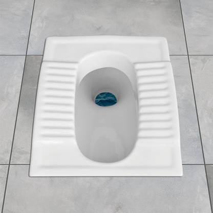 kemjo Ceramic White Indian Commode for Toilet | 20.27 x 16.53 x 11.41 inch | ORISSA PAN-20" | Indian Commode