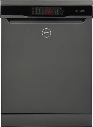 Godrej DWF EON VES 12B UTI GPGR Free Standing 8 Place Settings Intensive Kadhai Cleaning, No Pre-rinse Required Dishwasher With Anti-Germ Crystal Light powered by UV Technology, Extra Hygiene Function, Perfect for Indian Kitchen, A+++ Energy rating Dishwasher