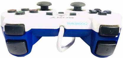 PSS Ps2 Controller Wired Dual Shock Remote Controller Fro PlayStation 2 Multi Colour ( White And Blue ) [video game]  Joystick