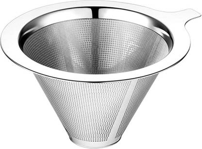 HASTHIP Upgraded Pour Over Coffee Filter, Coffee Dripper, Paperless Mess Stainless Steel Coffee Filter, Maker Two to Four Cup Coffee, Keeping Nature Coffee Flavour, Easy to Use and Clean-M Indian Coffee Filter