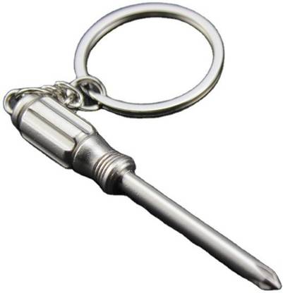 n v p Creative Metal Mini Screwdriver keychain Simulation Tool Keychain Key Ring, Silver (Screwdriver) Key Chain