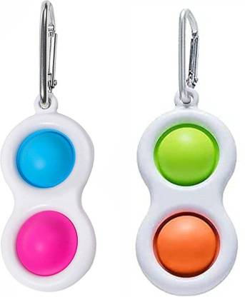 Aganta Pop It Keychain Simple Dimple Keychain Popit Key Chain Mini Keychain Simple Dimple Push Bubble Keyring Stress Relief Keychain Toy For Adults Kids Popet Toy