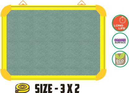 WRITING AND DISPLAY Pin-up display board for office & school lightweight 3*2 feet, YELLOW ALLUMINIUM(PEPPERIMINT)pin up board Bulletin Board PINUP BOARD Bulletin Board CORK Bulletin Board