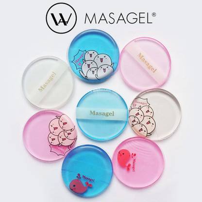 Masagel Foundation Makeup | And Puff BB Applicator | Silicone Makeup Sponge | Silicon Sponge Puff (Pack Of – 5) – Round Shape ( Any Random Colour will be sent )
