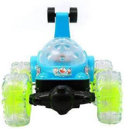 Mummas Kidz 360 degree rotating Doraemon Stunt Car with lights, music, rechargeable battery for Kids